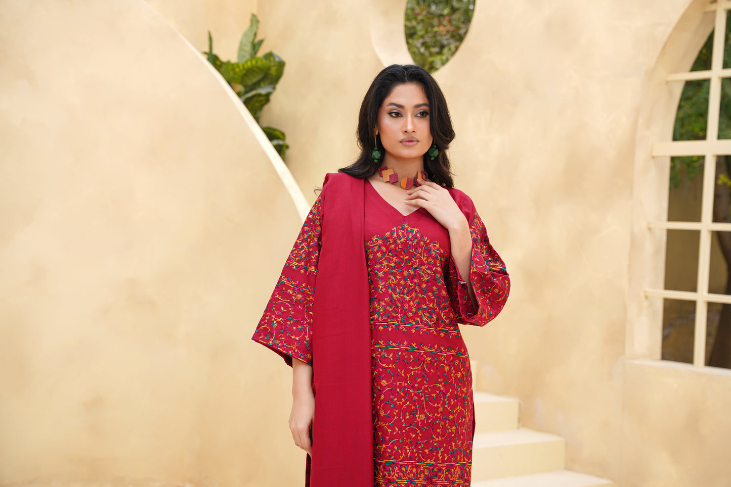 Gulaal 3PC Maroon
