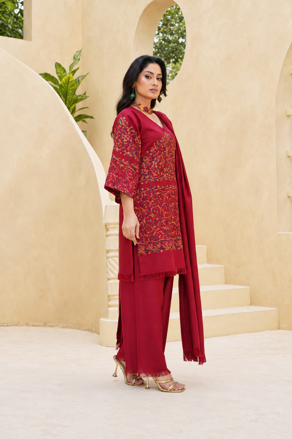 Gulaal 3PC Maroon